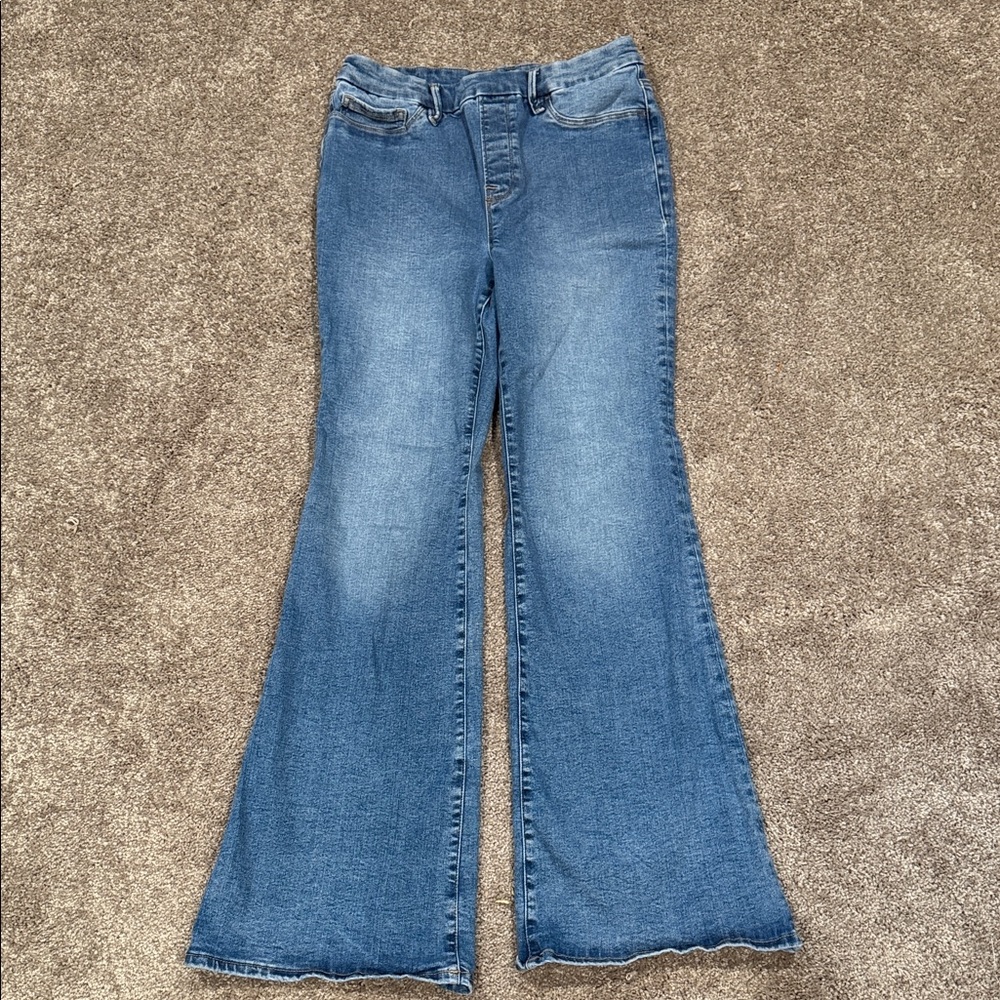 Good American Indigo Blue Flare Jeans Size Large